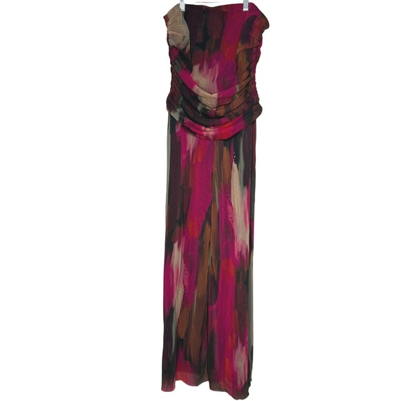 Elaua Kattau Wide Leg Strapless Print Jumpsuit with Ruched Bodice - Picture 1 of 4